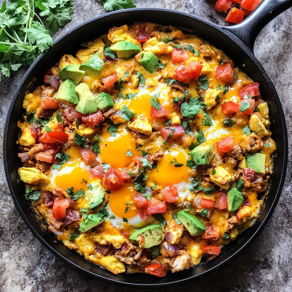Southwest Turkey and Egg Breakfast Skillet