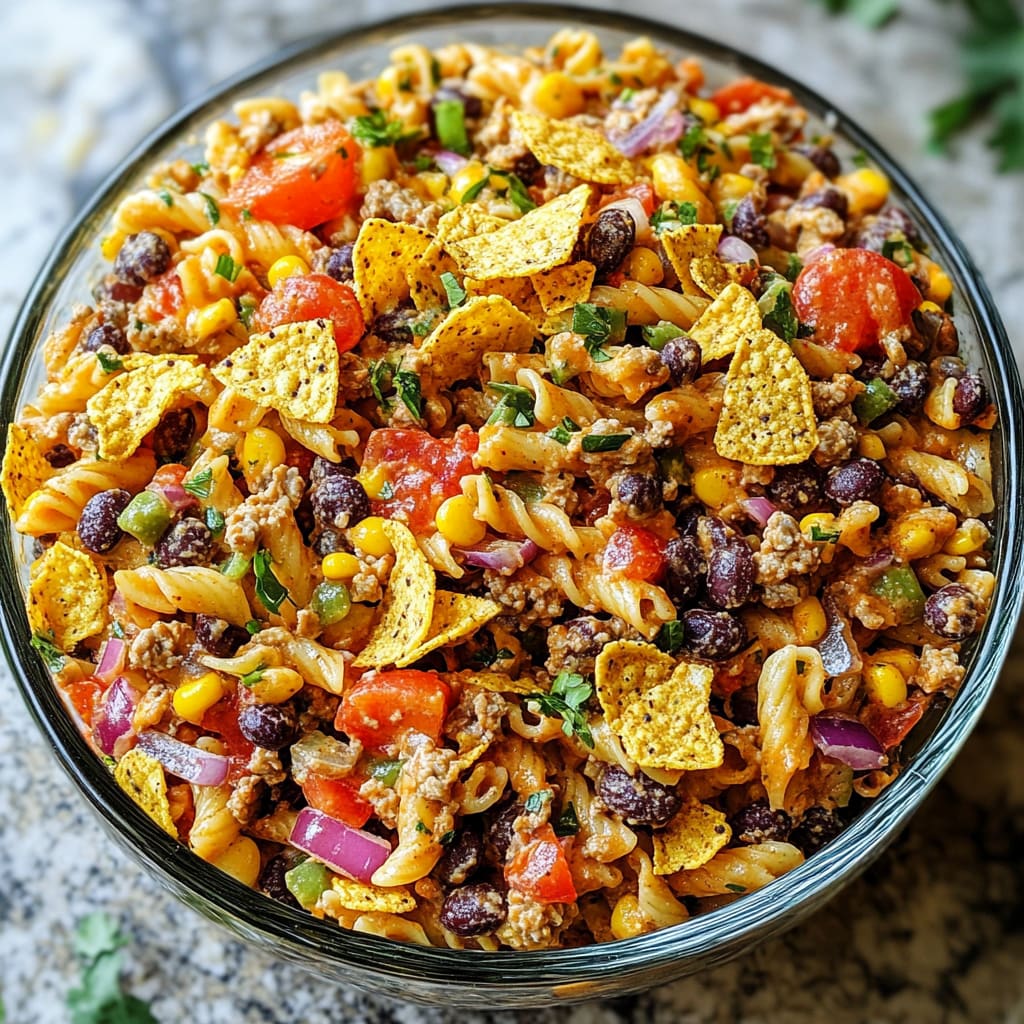 Taco Pasta Salad With Doritos