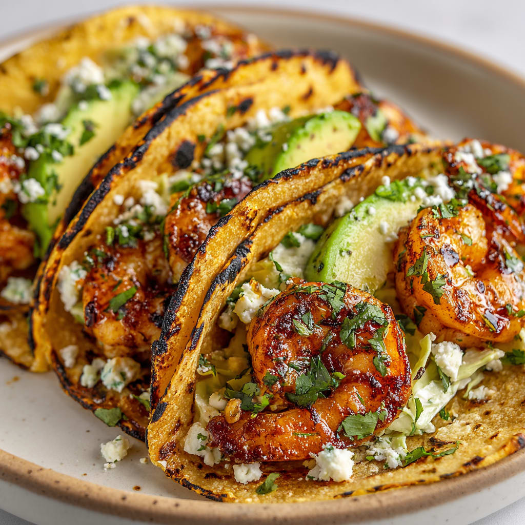 Cilantro Lime Shrimp Tacos with Creamy Slaw