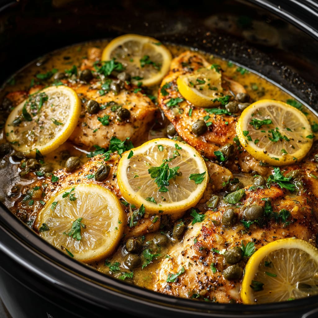 Creamy Crockpot Chicken Piccata