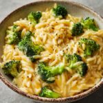 Creamy One-Pot Broccoli Cheddar Orzo