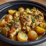 Garlic Parmesan Crockpot Chicken and Potatoes