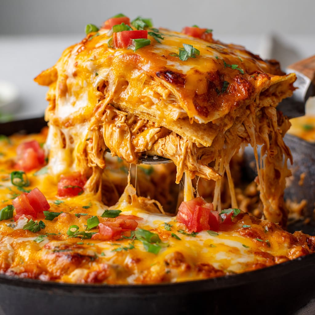 Slow Cooker Chicken Enchilada Casserole