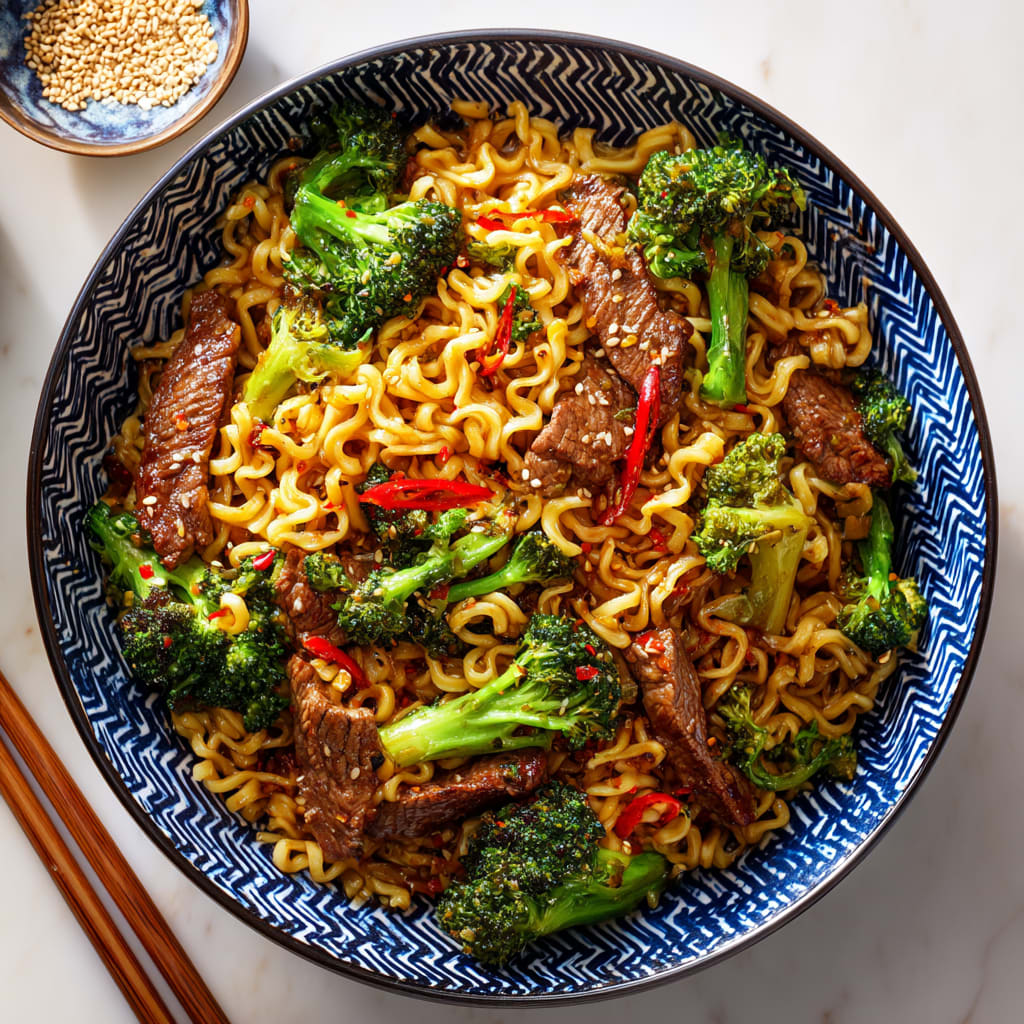Beef and Broccoli Ramen Stir Fry