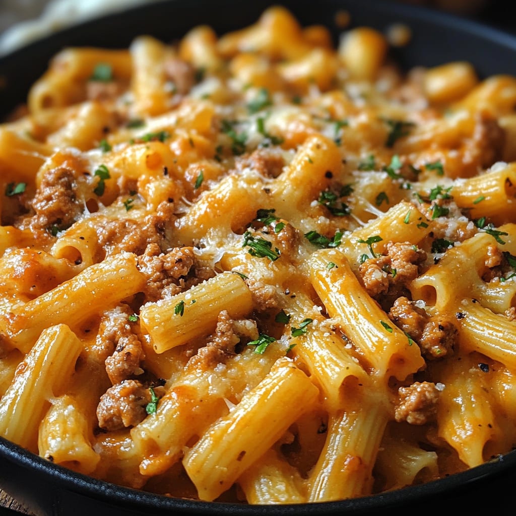 Cheesy Ground Turkey Pasta