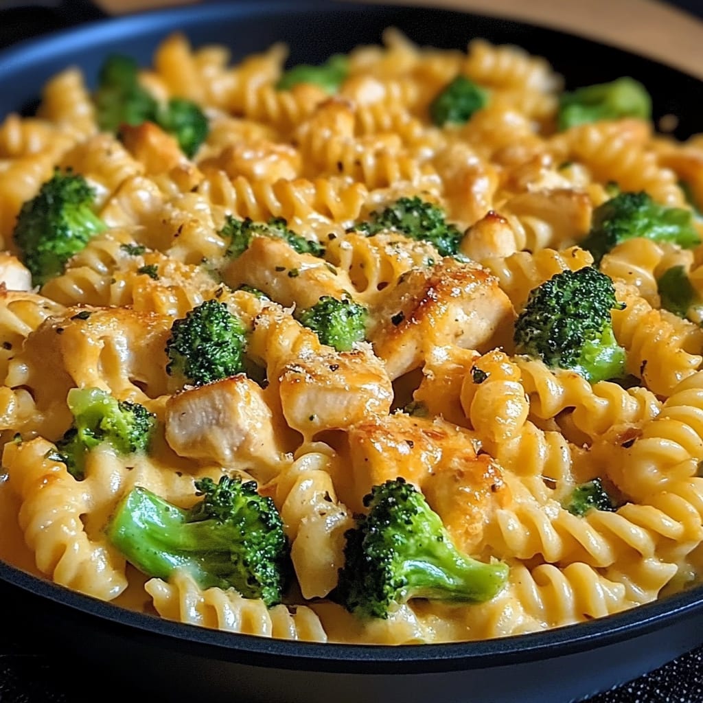 Cheesy Ranch Chicken and Broccoli Pasta Skillet