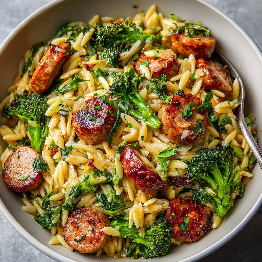 Chicken Sausage and Broccoli Orzo