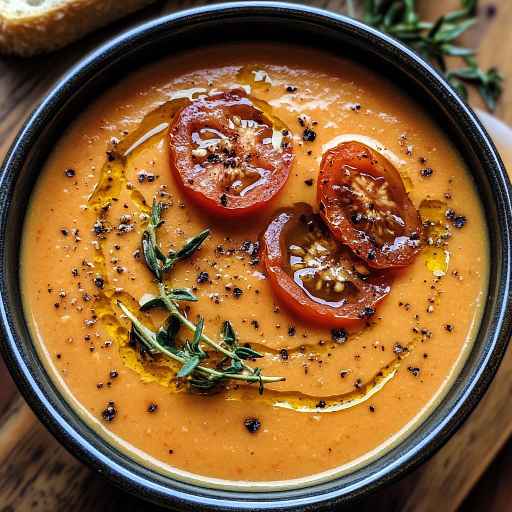 Creamy Roasted Garlic Tomato Soup