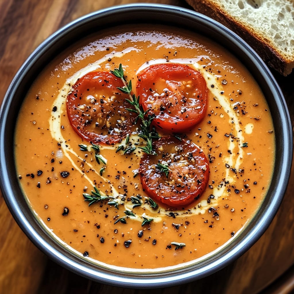 Creamy Roasted Garlic Tomato Soup