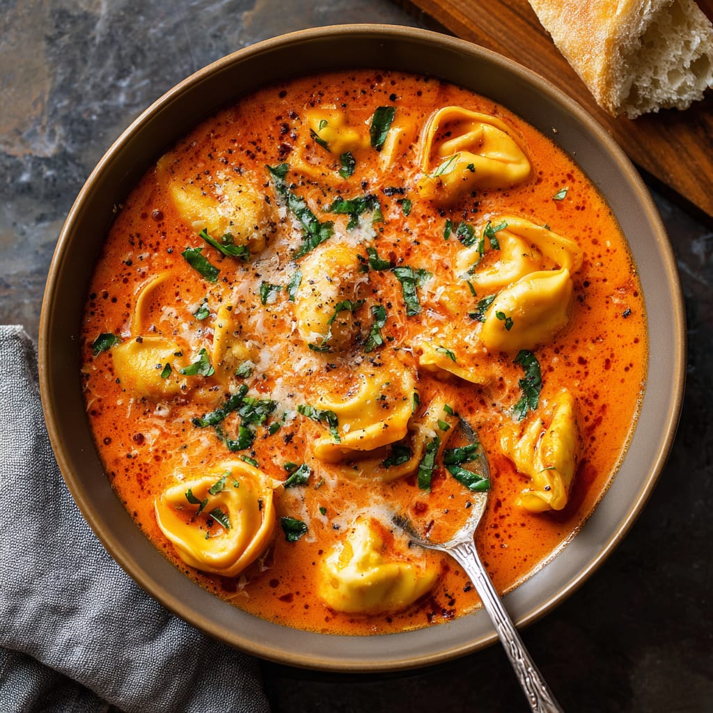Creamy Tomato Tortellini Soup