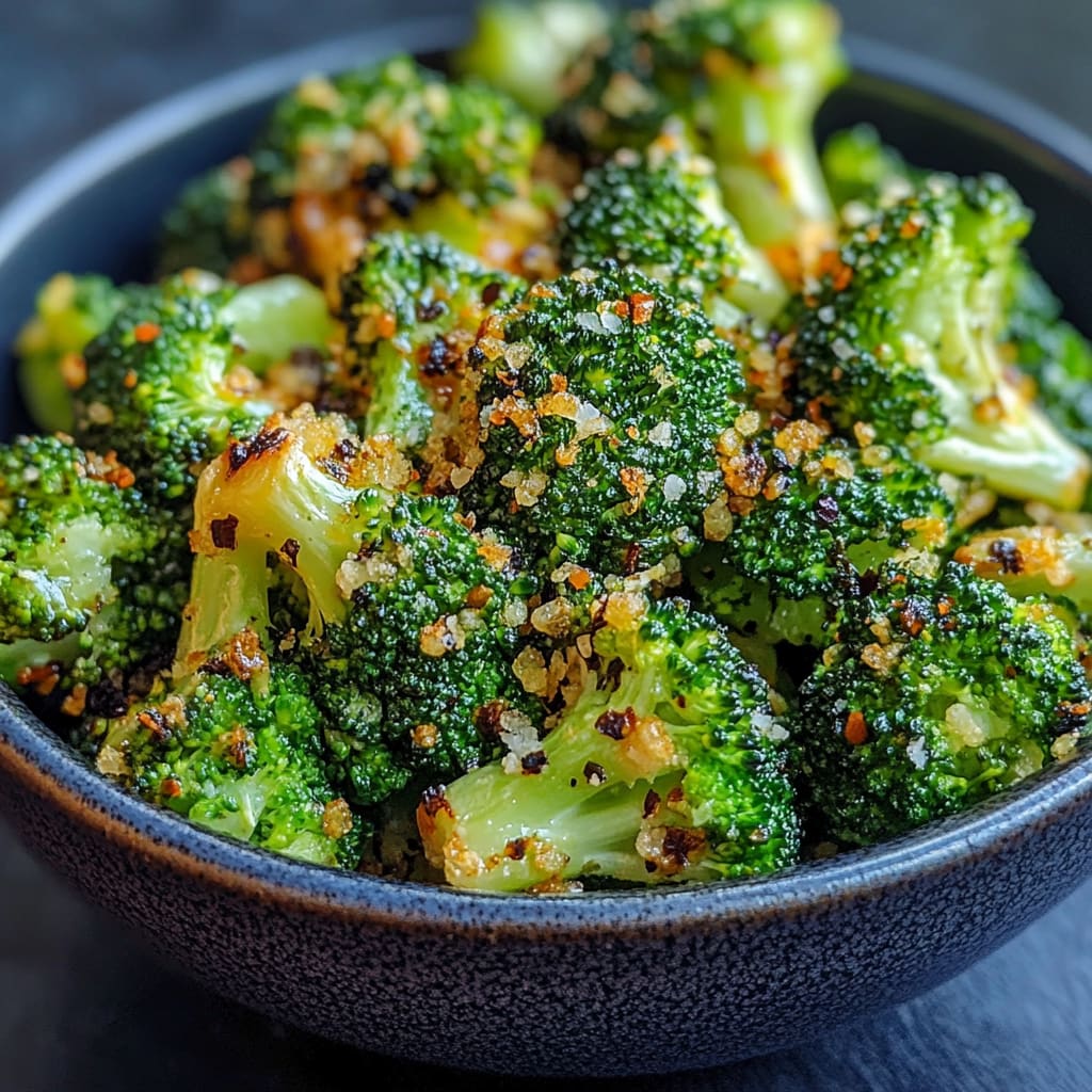 Crispy Garlic Air Fryer Broccoli