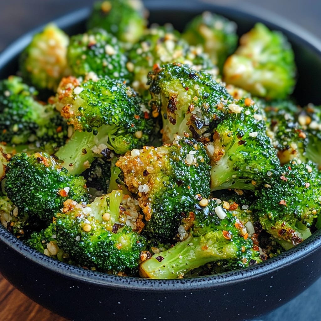 Crispy Garlic Air Fryer Broccoli