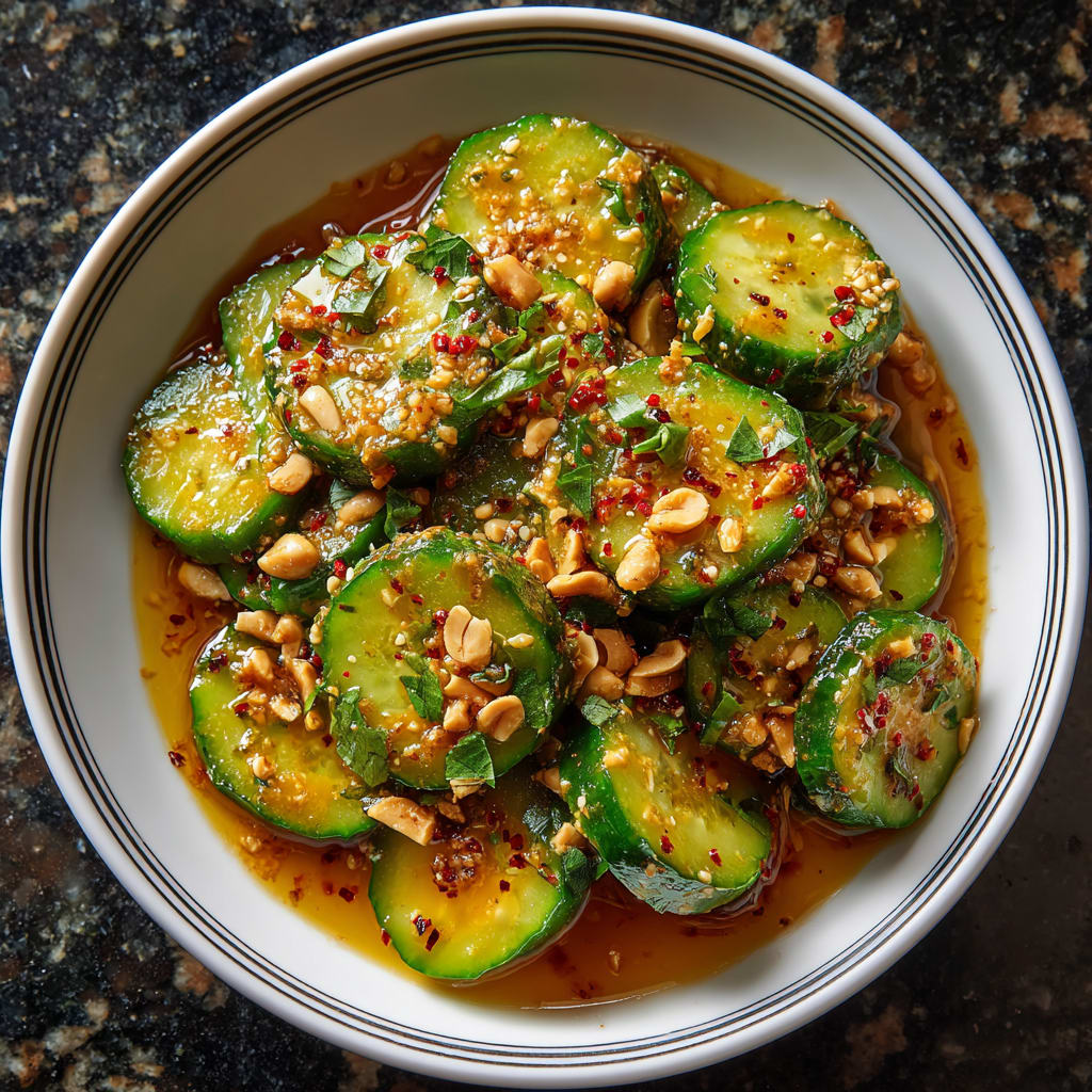 Cucumbers in Spicy Peanut Sauce
