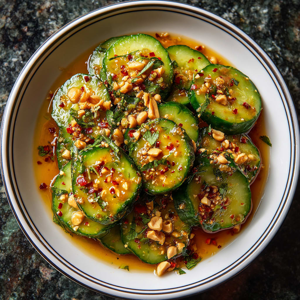 Cucumbers in Spicy Peanut Sauce