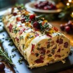 Festive Holiday Antipasto Cream Cheese Log