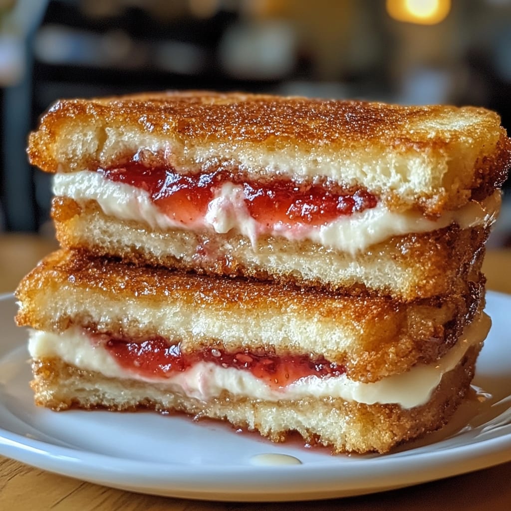 Fried Strawberry Cheesecake Sandwiches