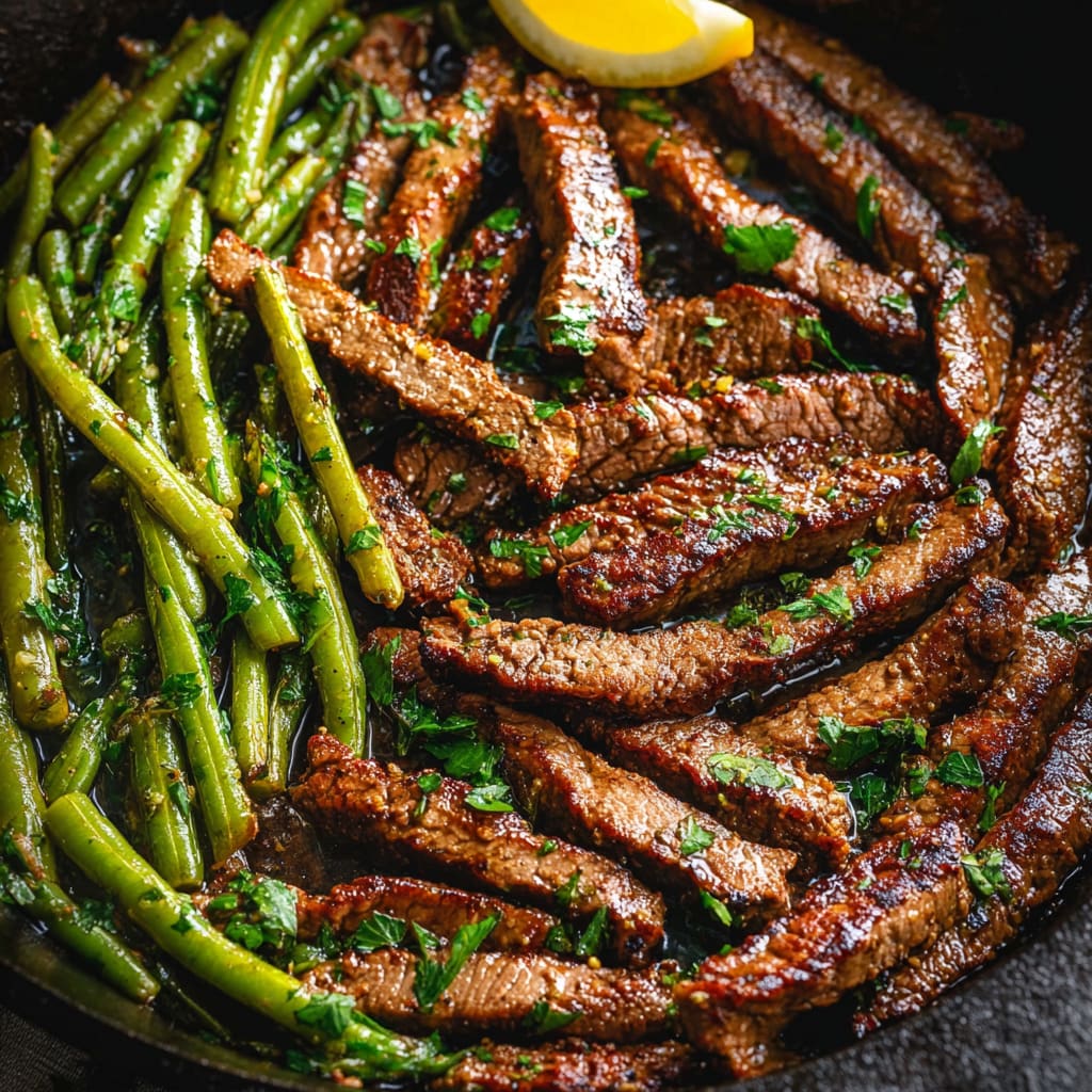 Garlic Butter Steak and Green Beans