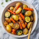 Garlic Herb Roasted Potatoes Carrots and Zucchini