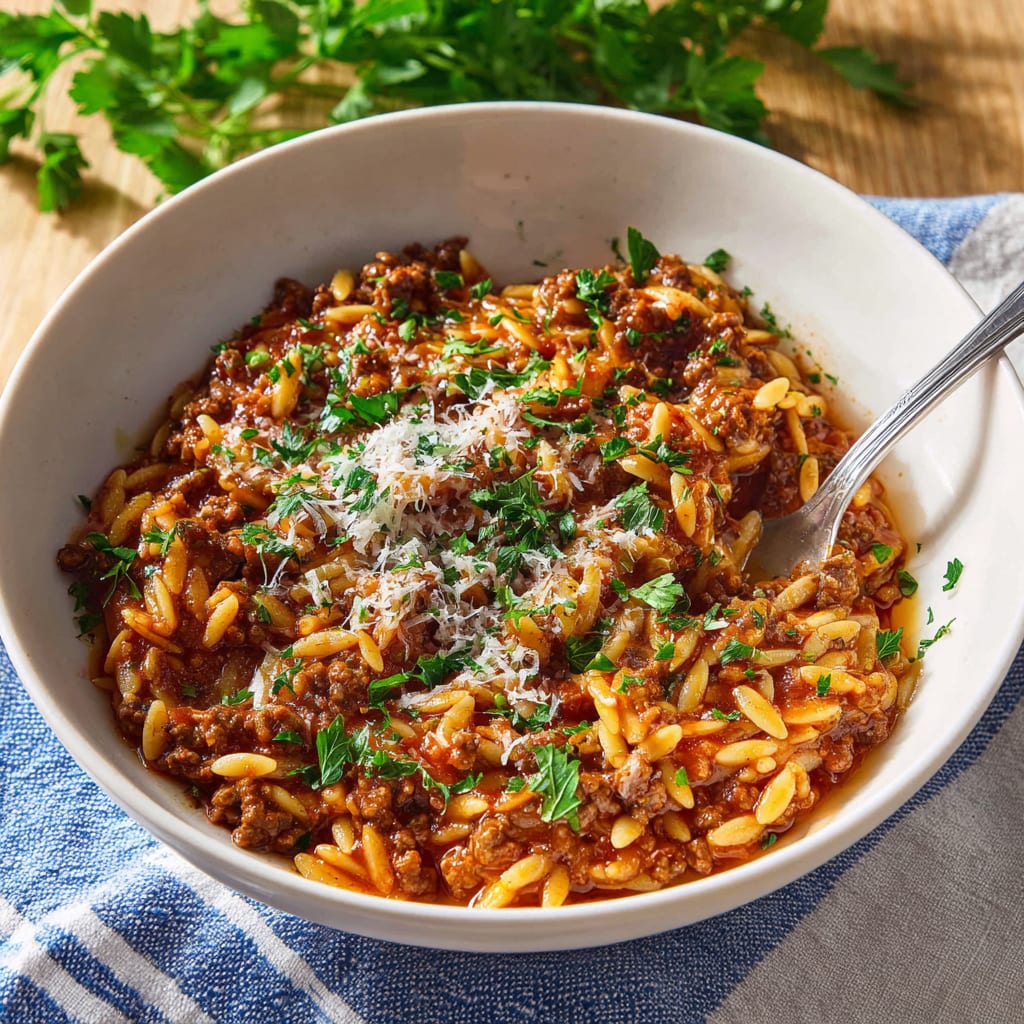 Ground Beef Orzo