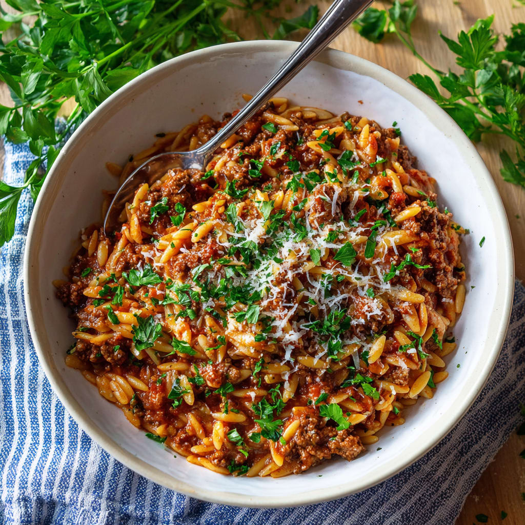Ground Beef Orzo