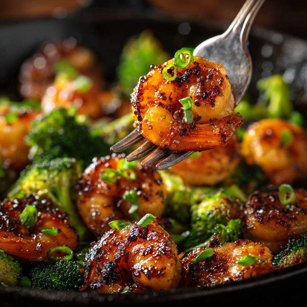 Honey Garlic Butter Shrimp & Broccoli