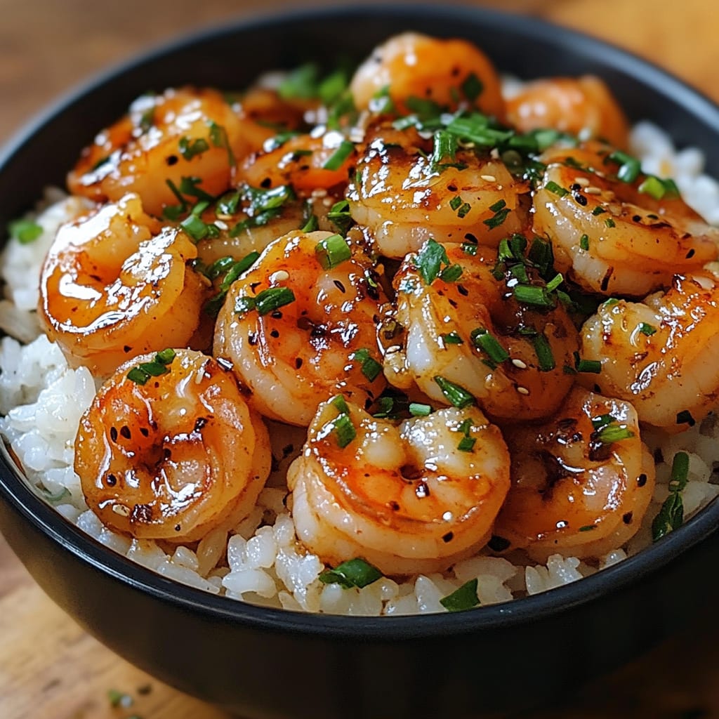 Honey Garlic Shrimp and Rice Bowl