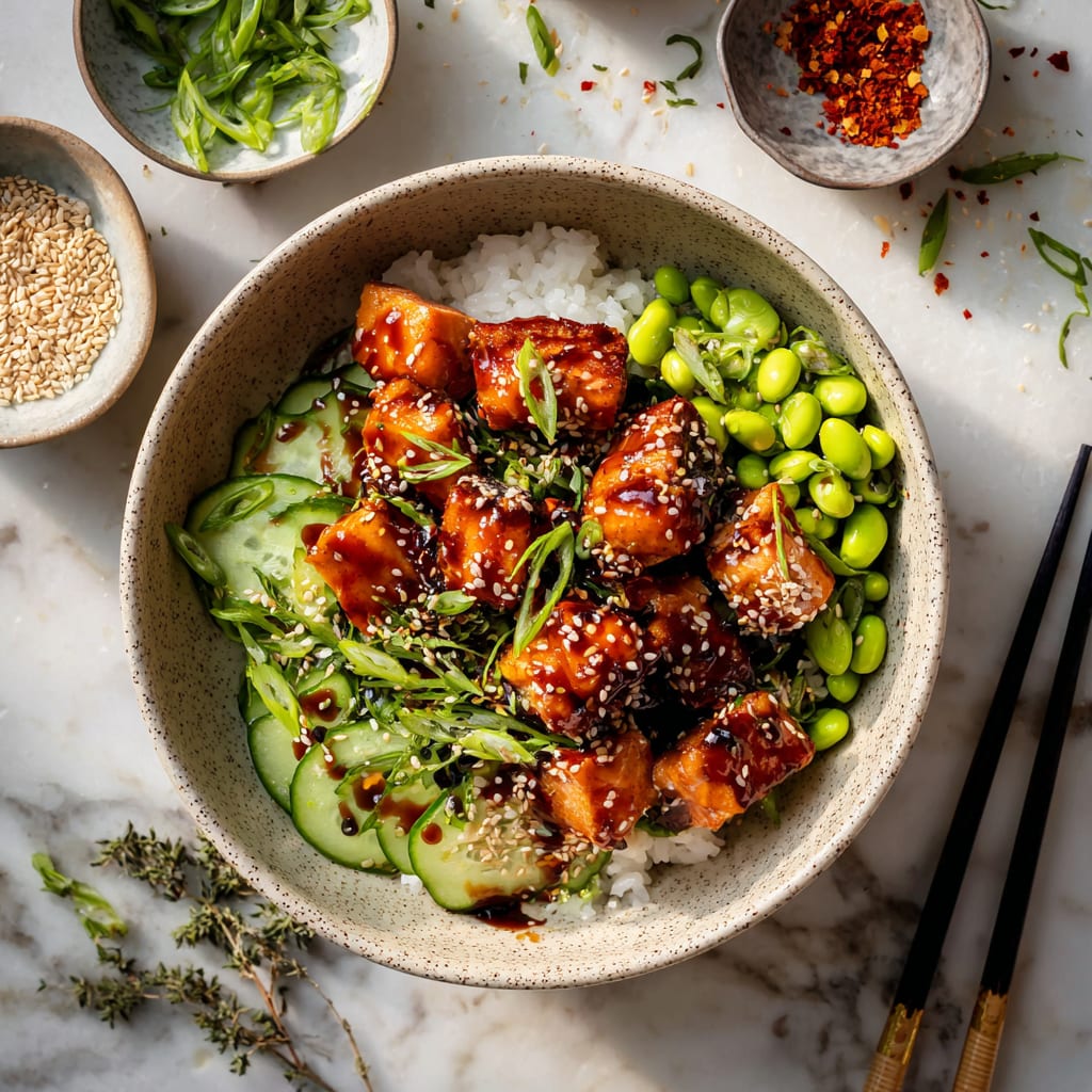 Honey Sriracha Salmon Bowls