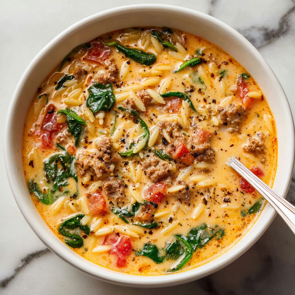 Italian Sausage Orzo Soup