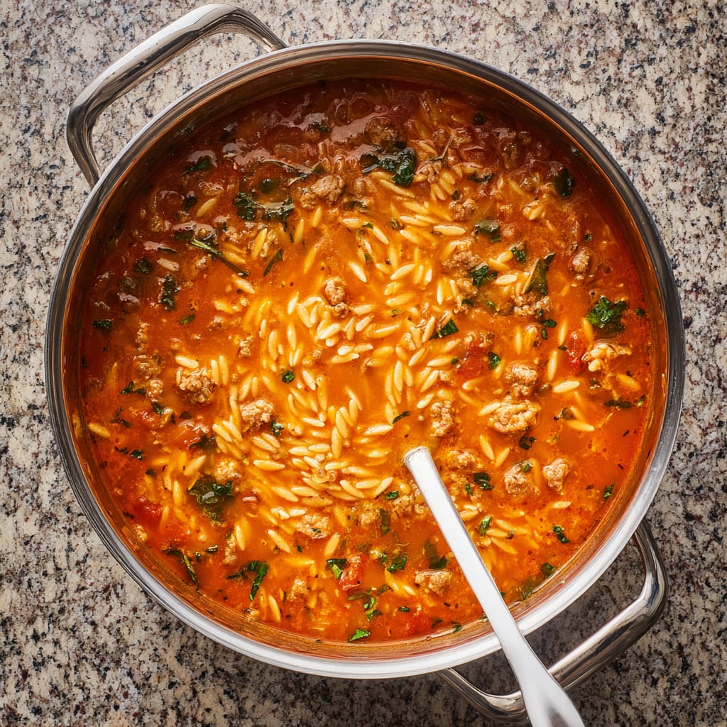 Italian Sausage & Orzo Soup