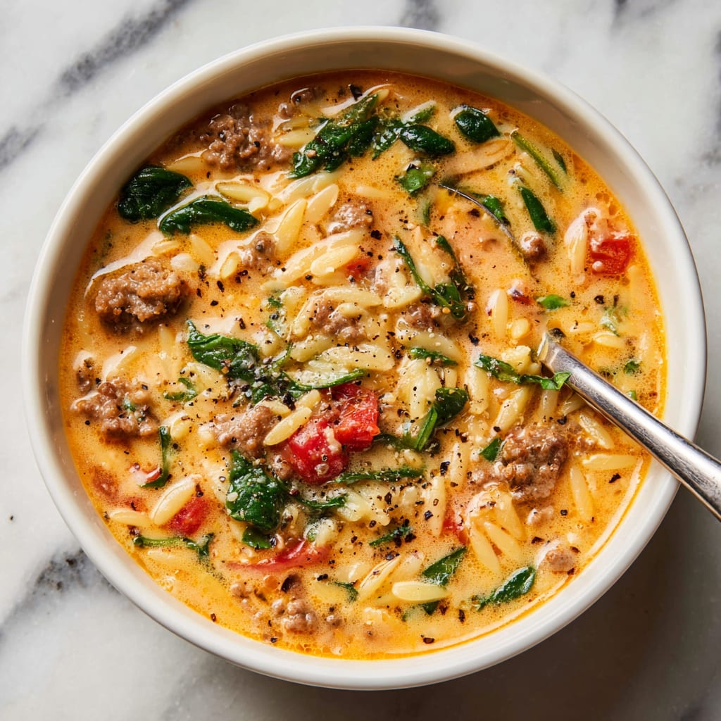 Italian Sausage Orzo Soup