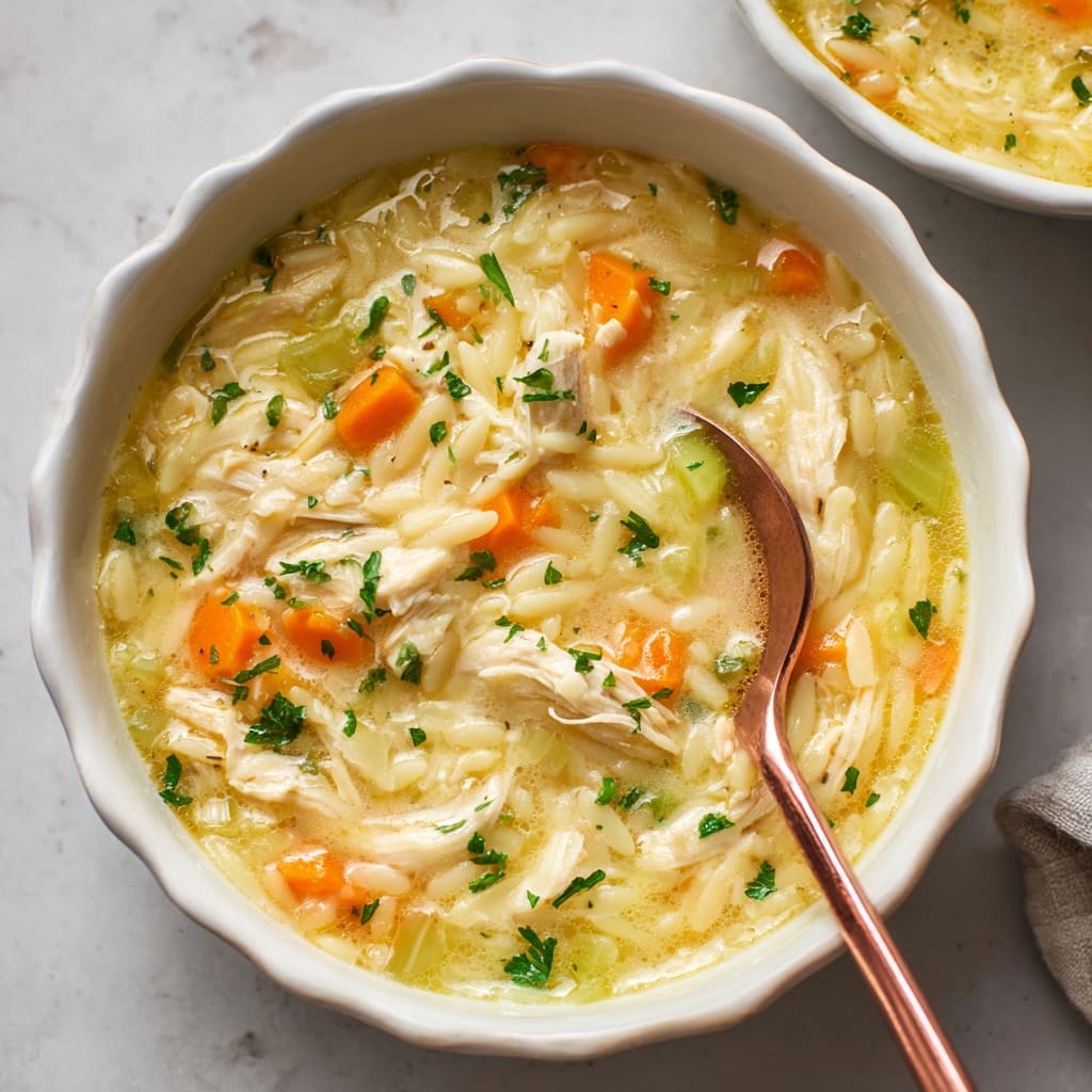 Lemon Chicken Orzo Soup
