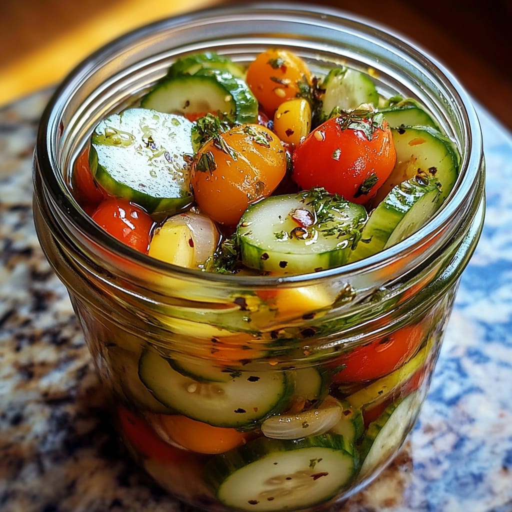 Marinated Cucumbers, Onions, and Tomatoes