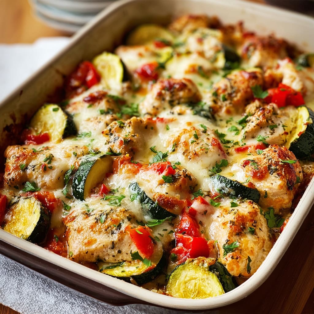 Mediterranean Chicken Zucchini Bake Recipe