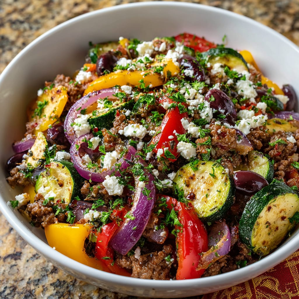 Mediterranean Ground Beef Stir-Fry