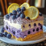 No-Bake Lemon dazzling Blueberry cream Cake