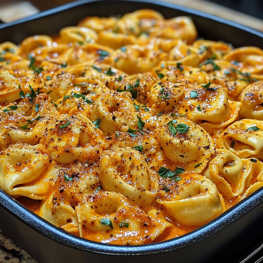 One Pot Spicy Garlic Butter Chicken Tortellini