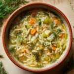 Orzo, Leek and Dill Soup