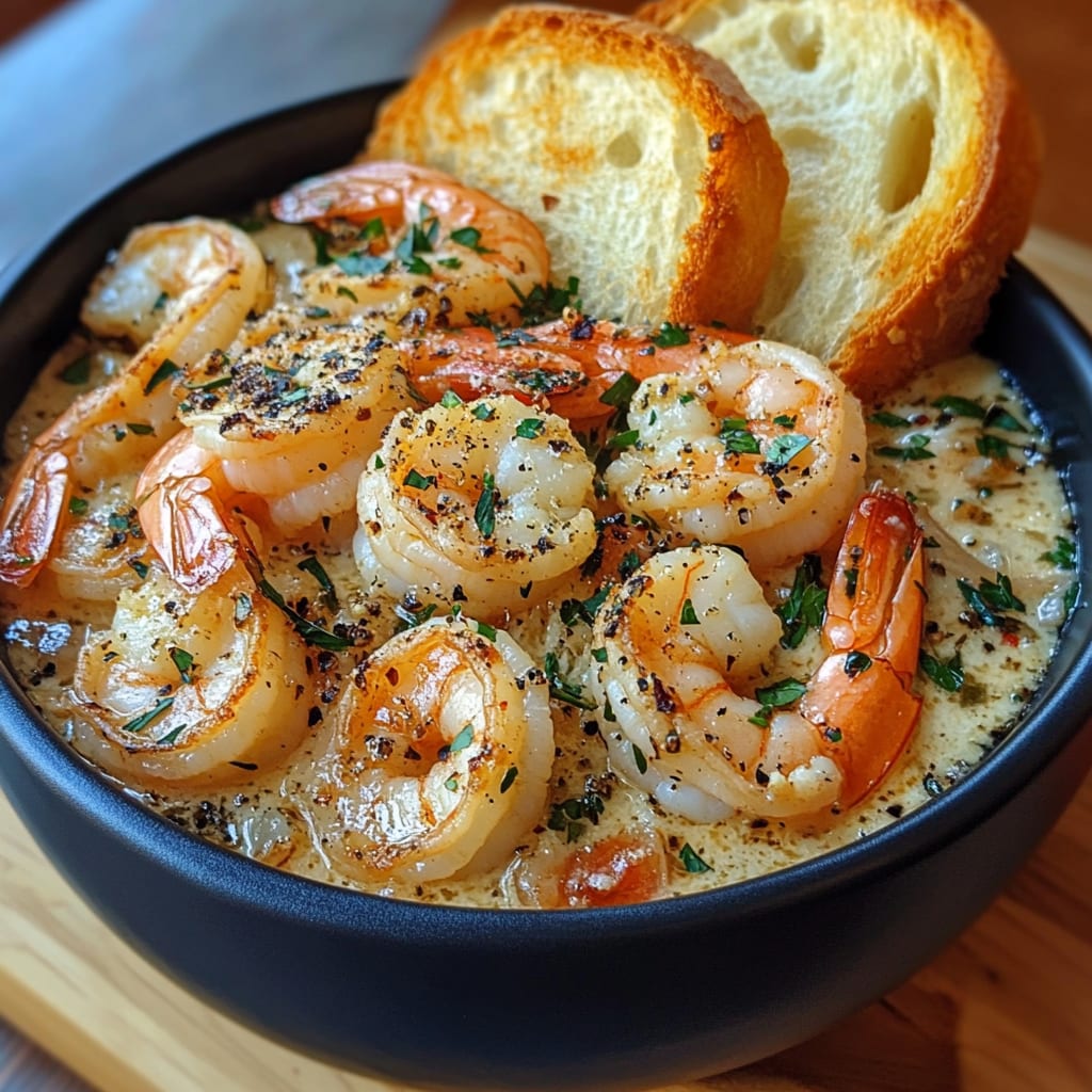 Shrimp Scampi Bowls with Garlic Bread