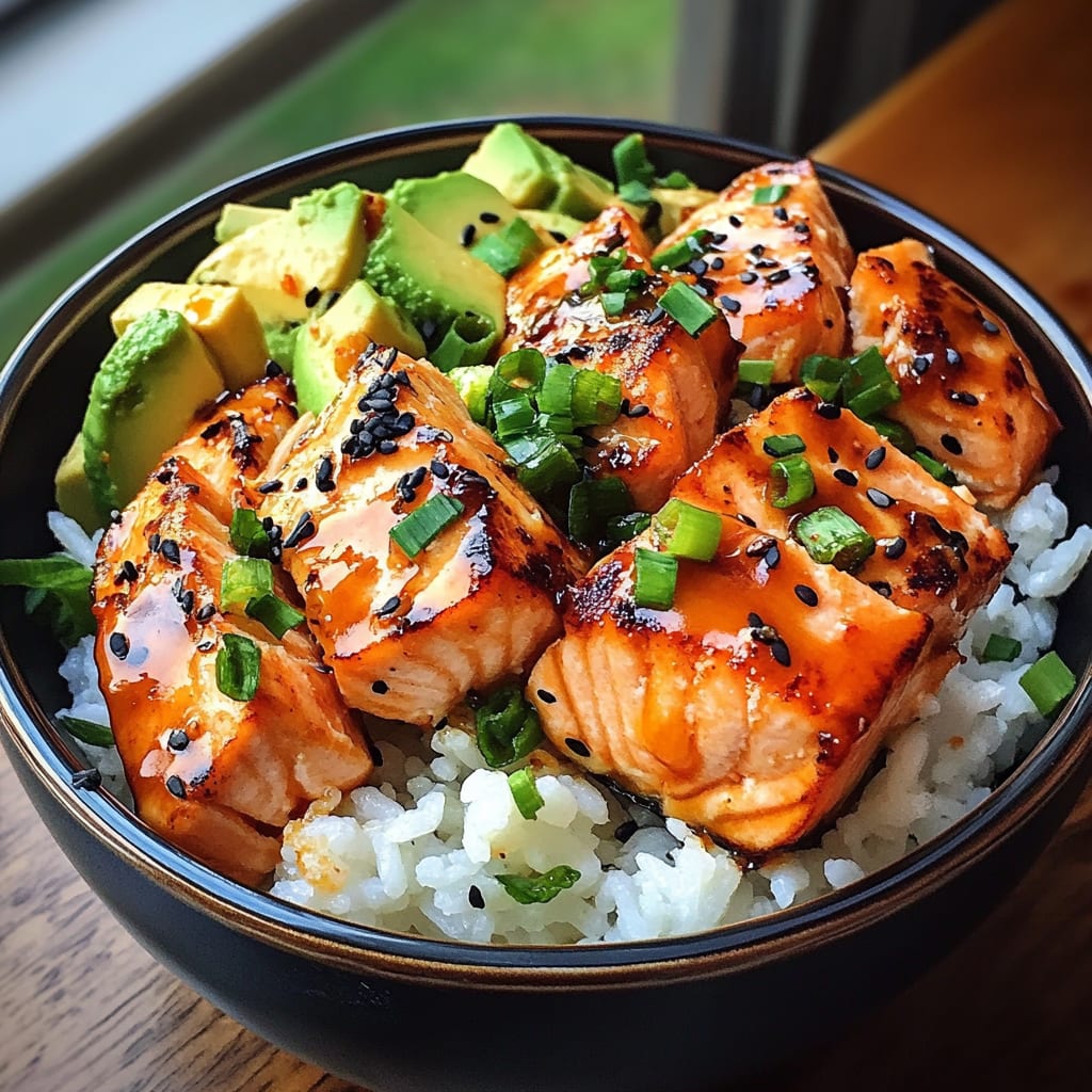 Sriracha Honey Salmon Bowls