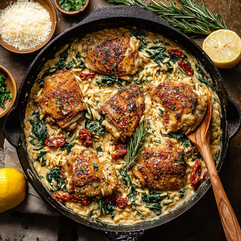 Tuscan Chicken and Orzo