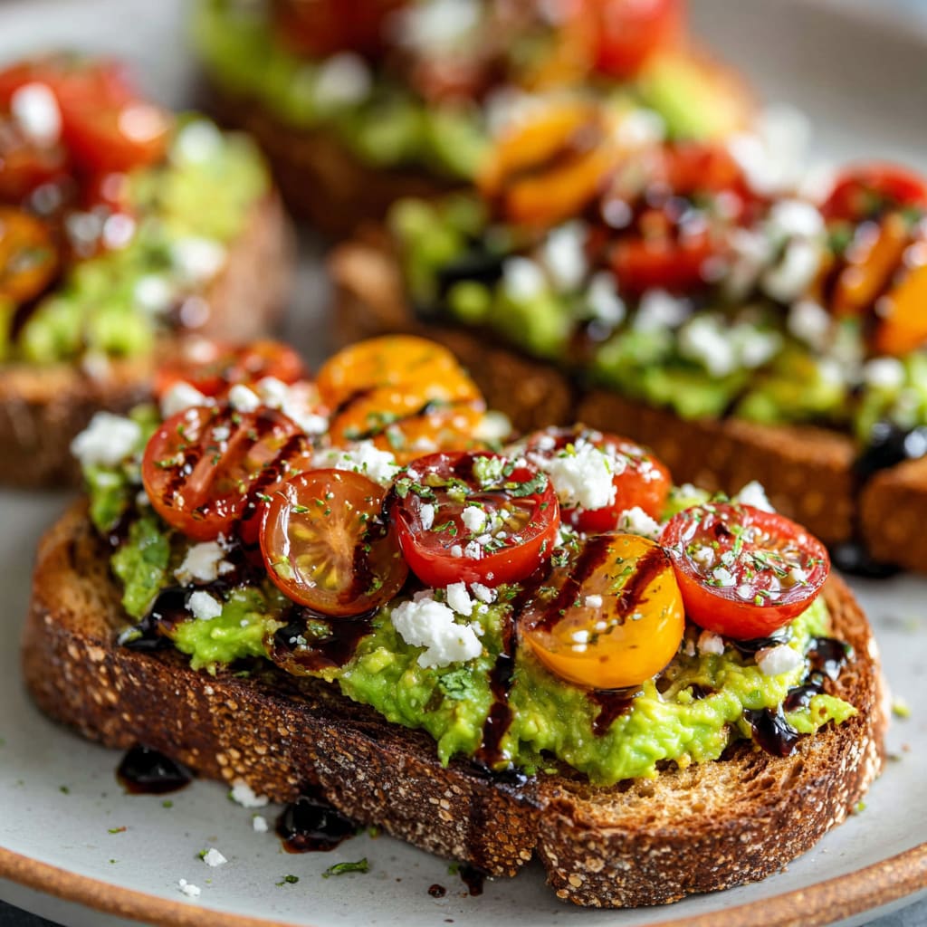 Avocado Toast with Feta and Cherry Tomatoes