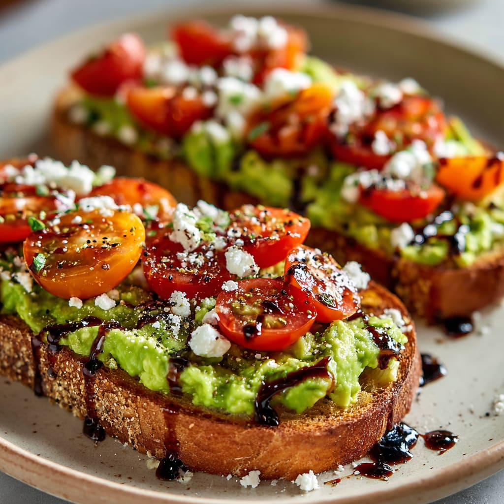 Avocado Toast with Feta and Cherry Tomatoes