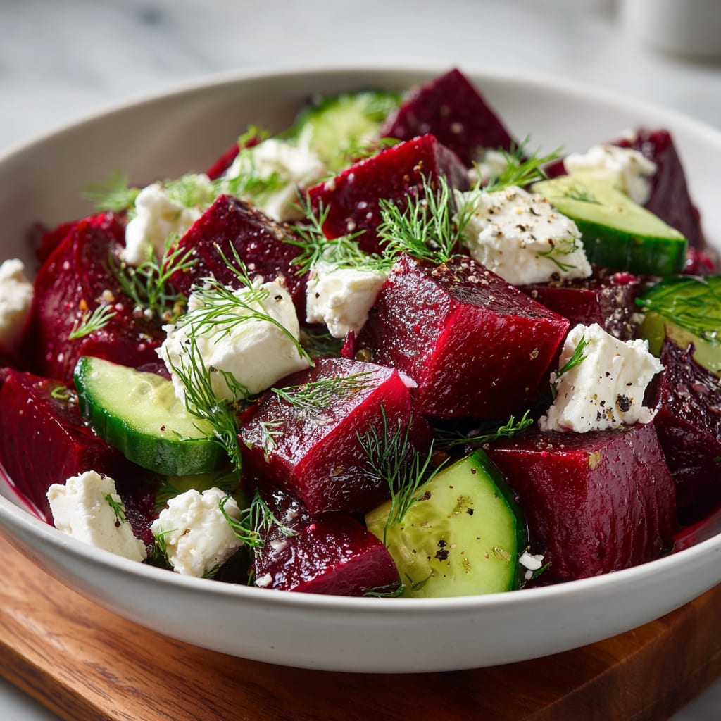 Beet Salad with Feta, Cucumbers, and Dill