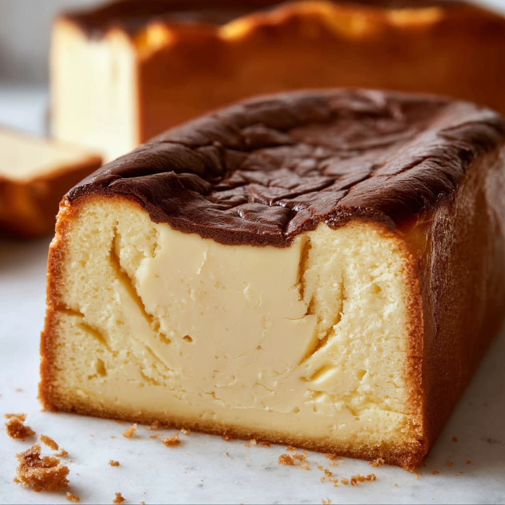 Burnt Basque Cheesecake in a Loaf Pan