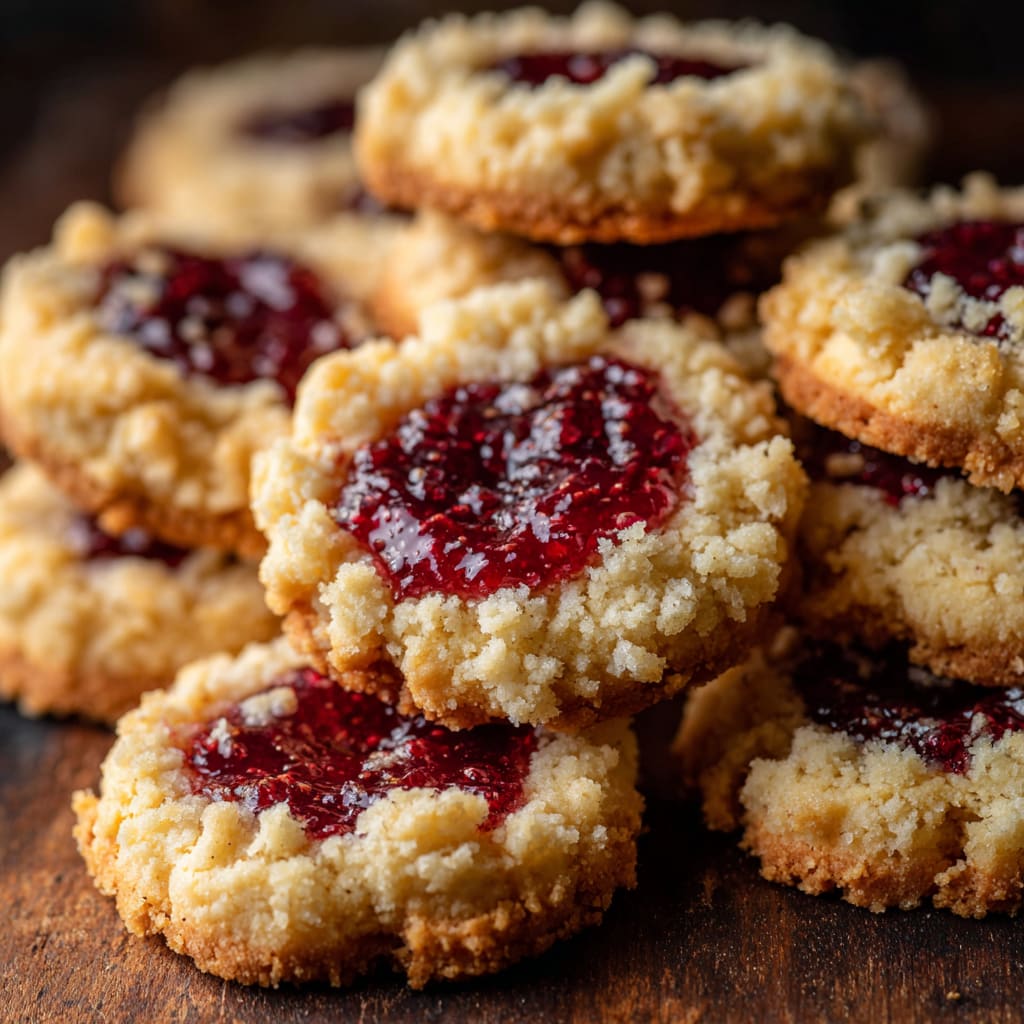 Buttery Raspberry Crumble Cookies