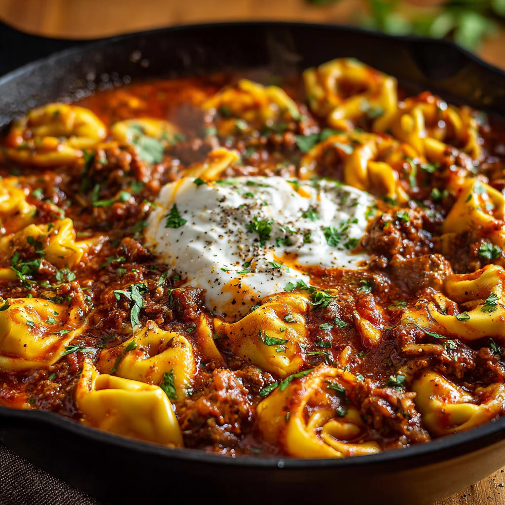 Cheesy Beef Enchiladas Tortellini