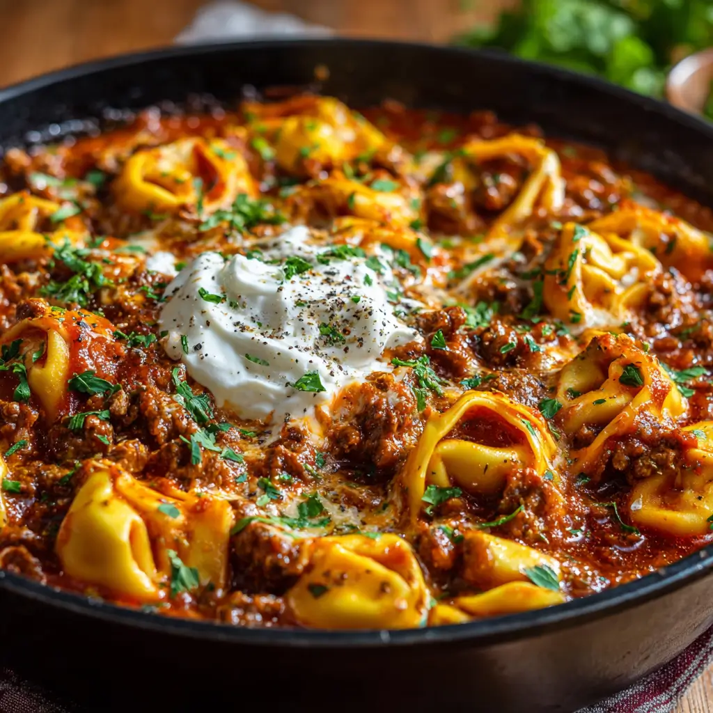 Cheesy Beef Enchiladas Tortellini