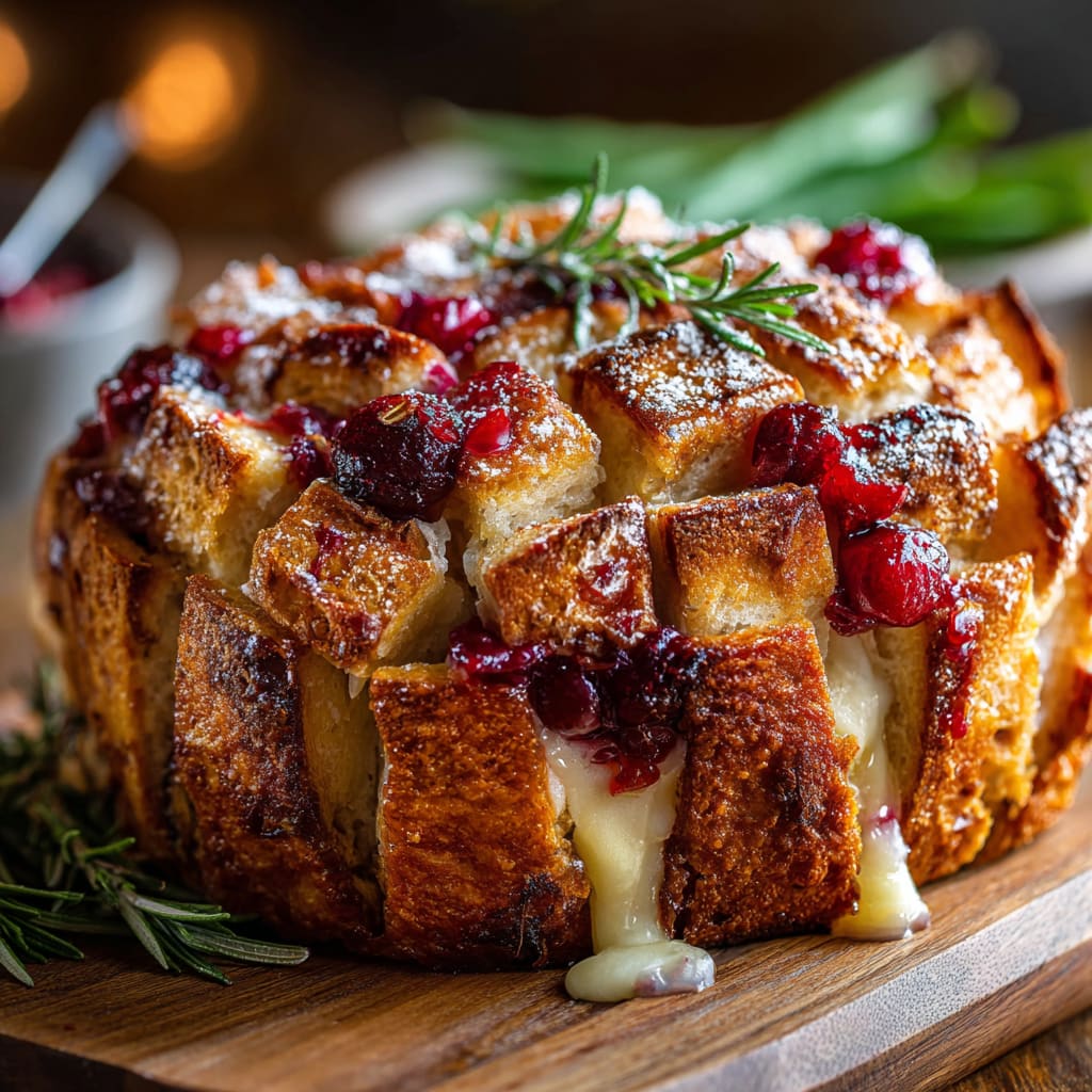 Cranberry Brie Sourdough Pull Apart Bread