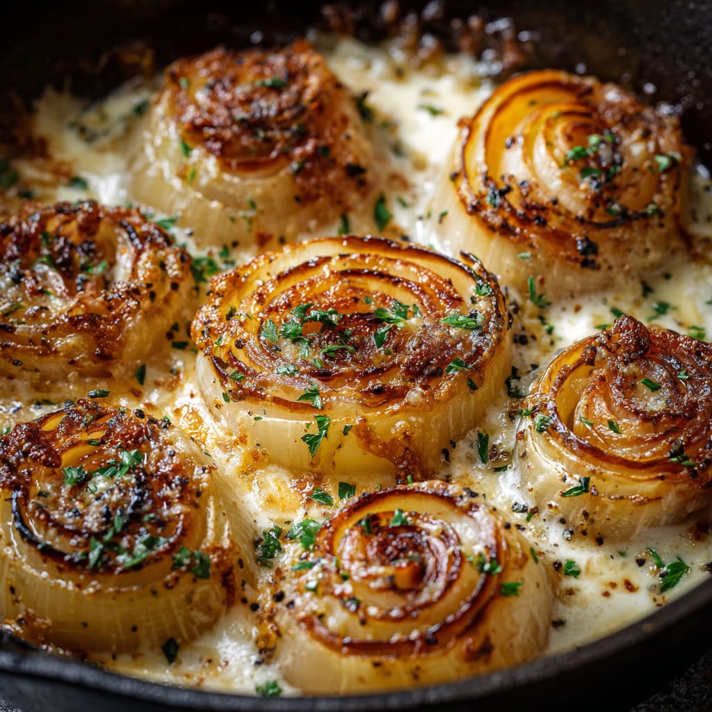 Creamy Baked Onions with Asiago Cheese