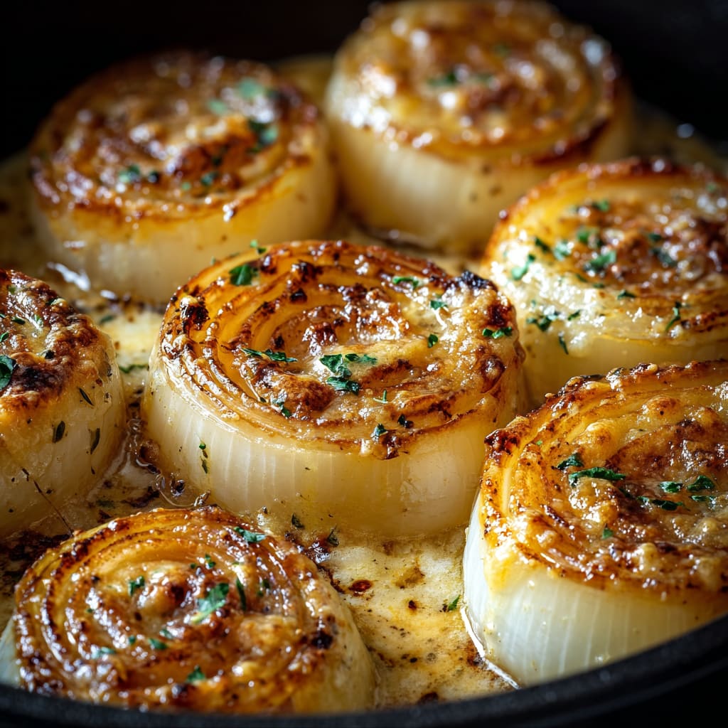 Creamy Baked Onions with Asiago Cheese